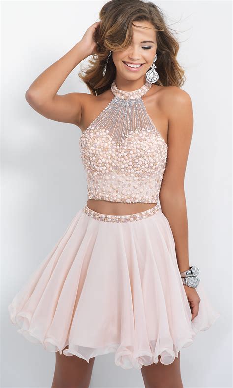 Short Two Piece Beaded Party Dress By Blush