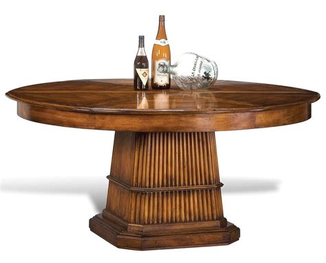 Made from solid hardwoods, these tables are heavy duty and. Dining Table Round Expands Jupe Cane Base British Colonial ...