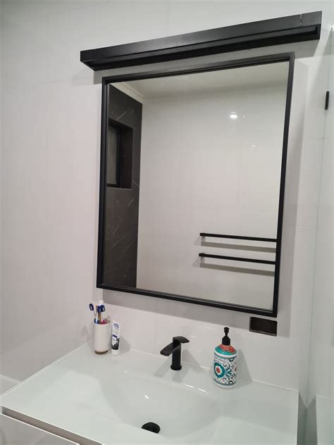 Milan Metal Black Frame Bathroom Mirror 75cm X 90cm Luxe Mirrors