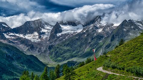 壁紙、2560x1440、スイス、山、風景写真、アルプス山脈、雲、自然、ダウンロード、写真