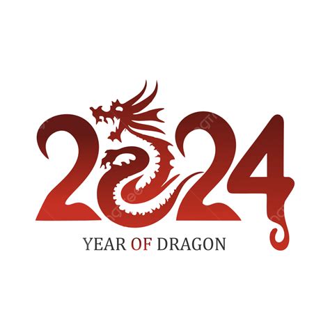 2024 Año Del Dragón Dibujado A Mano Vector Calendario Logo Imagen