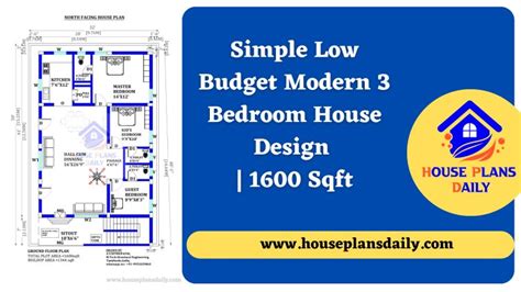 Simple Low Budget Modern 3 Bedroom House Design 1600 Sqft House