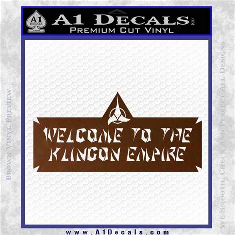 Welcome To The Klingon Empire Decal Sticker Star Trek A1 Decals