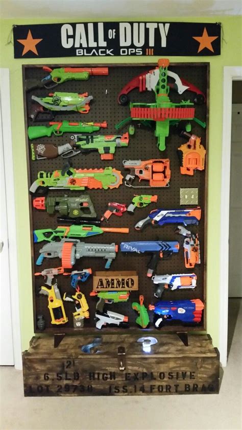 No more nerf darts and guns lying everywhere. Diy Nerf Gun Storage Ideas - Nerf Gun Armory Wall!! | New ...