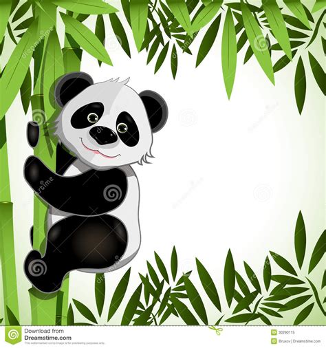 Cheerful Panda On Bamboo Stock Vector Illustration Of Jolly 30290115
