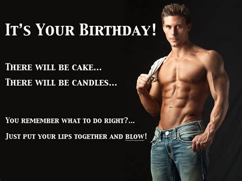 A Man With His Shirt Off Standing In Front Of A Black Background That Says It S Your Birthday