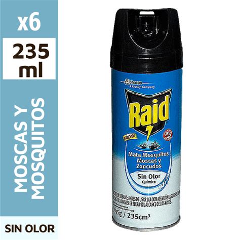 Raid Insecticida 235cc Mata Moscas Mosquitos Y Zancudos Sin Olor