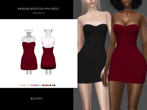 Bandage Bodycon Mini Dress The Sims 4 Catalog