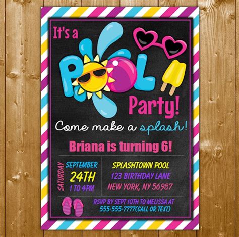 Pool Party Invitations For Inspiration For You Birthday Ideas Make It