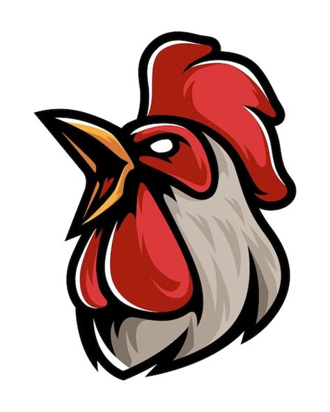 Premium Vector Chicken Head Mascot Logo On A White Background