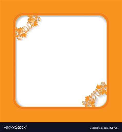 Orange Frame Royalty Free Vector Image Vectorstock