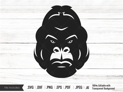Gorilla SVG Gorilla Head Gorilla Ape Svg King Kong Etsy
