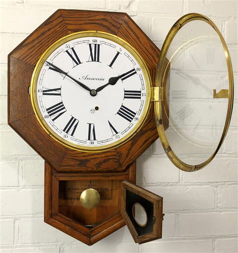 Antique Ansonia Drop Dial Octagon Wall Clock Exibit Collection