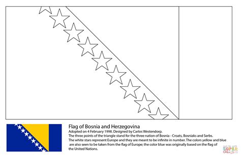 Många symboler som idag används av spanien har ursprung som enligt tradition kung charles iii beslutade att spanien skulle ha en flagga som tydligt kan skiljas från andra länder. Ausmalbild: Flagge von Bosnien und Herzegowina ...