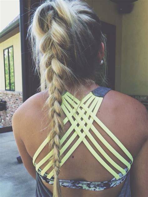 French braid all the way down into a ponytail. 5 cute workout hairstyles that will stay in place - GirlsLife