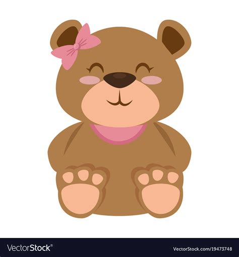 Cute Bear Teddy Female Royalty Free Vector Image