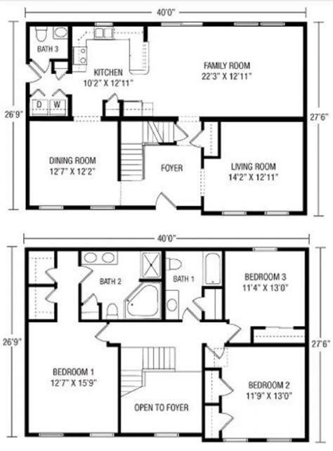 4 bedroom rectangular house plans. 2 storey house plans floor plan with perspective new nor ...