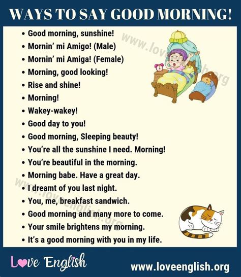 Creative Ways To Say Good Morning In English Love English Good