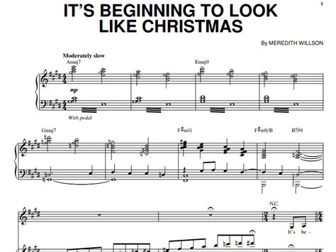 Michael Buble Its Beginning To Look Like Christmas Free Sheet Music