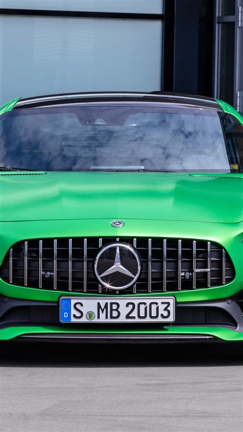 Download Wallpaper 1080x1920 Mercedes Amg Gt R Green 2019 1080p