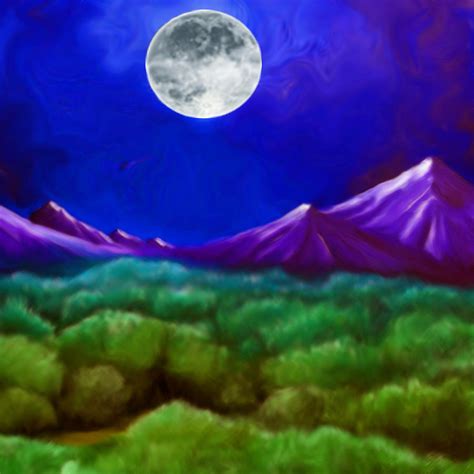 Moon Mountain Painting By Karen R Scoville