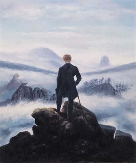 Wanderer Above The Sea Of Fog Hand Painted Oil Painting Wanderer Art