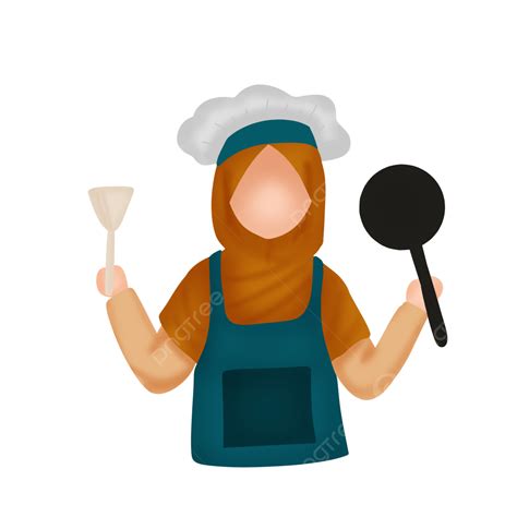 Cute Female Chef Clipart Transparent Background Cute Muslim Woman As A