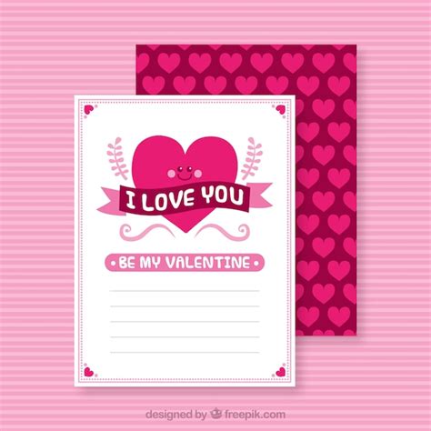 Free Vector Flat Valentines Day Card Template