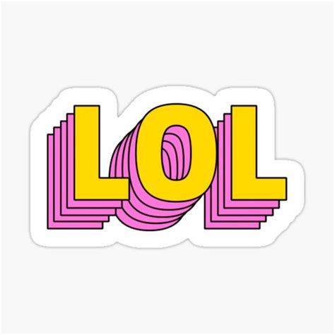 Lol Layered Retro Typography Sticker For Sale By Hafizullah Redbubble