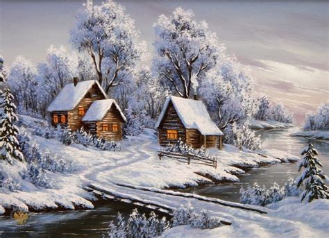 888 Best Winter Paintings Images On Pinterest Landscape