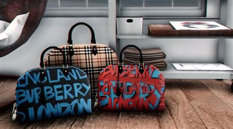 Sims 4 Cc Custom Content Decor Clutter Burberry Handbag Decor Sims