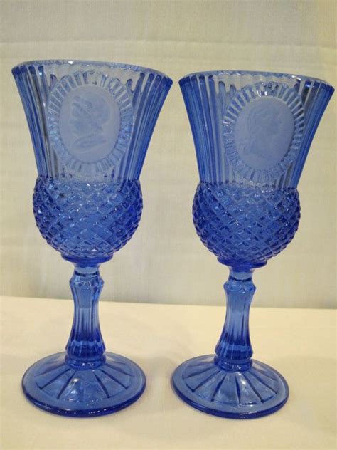 Vintage Cobalt Blue 1970s Fostoria Avon George And Martha Etsy Blue Glassware Cobalt Blue