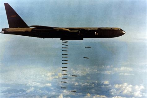 Bomber Dropping Bombs In Operation Linebacker During The Vietnam War