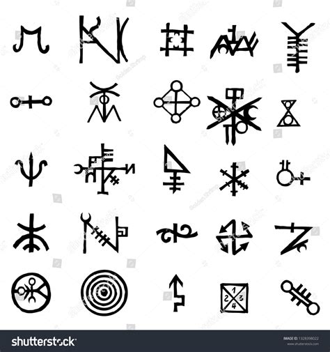 Set Alchemical Symbols Isolated On White Stock Vector Royalty Free