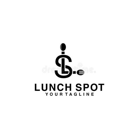 Lunch Spot Initial Ls Fork And Spoon Vector Logo Design Stock Vector