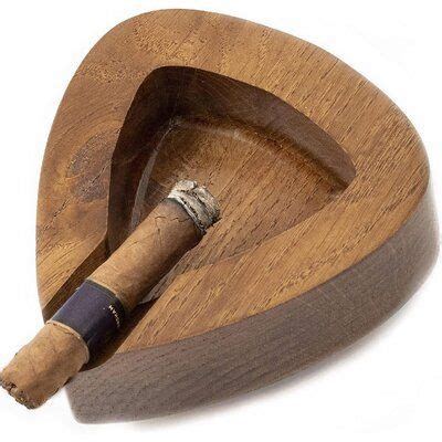 Wood Cigar Ashtray For Men Large Heavy Outdoor Wooden Cigar Ashtrays For Patio Round Wooden