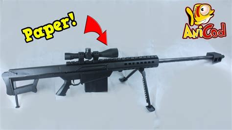 100 Paper Model 11 Barrett 50 Cal Sniper Rifle Gun Youtube