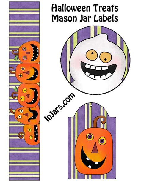 Halloween Treats Mason Jar Labels Printable Labels For Jars