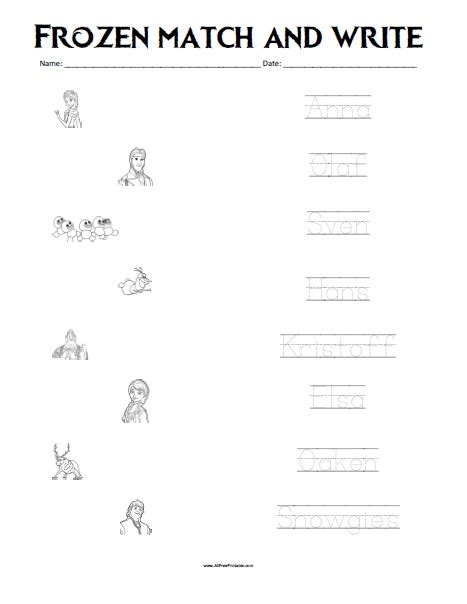 Frozen Worksheets Worksheets For Kindergarten