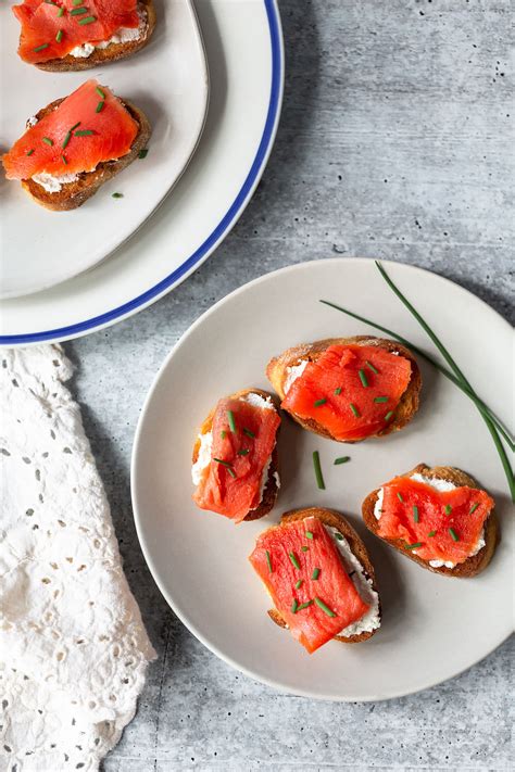 Salmon And Goat Cheese Crostini Food Banjo