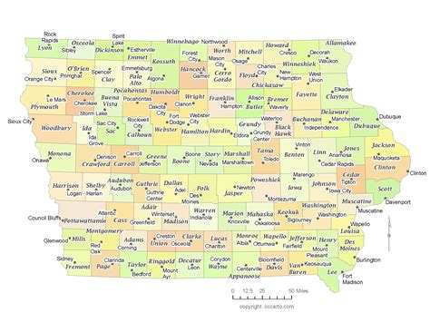 Iowa County Map Ia Counties Map Of Iowa