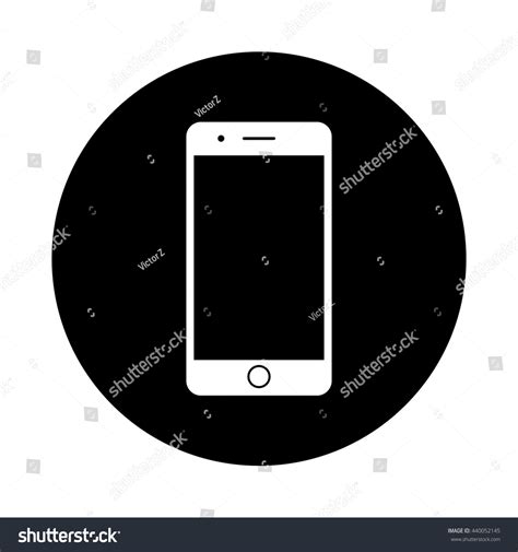 Mobile Phone Circle Icon Black Round Stock Vector Royalty Free 440052145