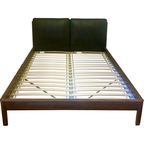 Ikea Stockholm Solid Wood And Leather Queen Bed Frame Aptdeco