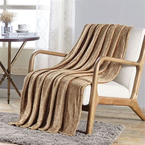 12 Pieces Sabina Embossed Geometric Pattern Soft Flannel Throw Blanket