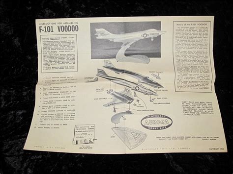Collectable Revell And Aurora Model Kit Instruction Sheets 1950s60s
