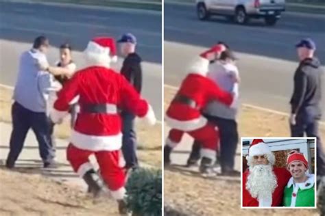 Undercover Cops Dressed As Santa And Elf Filmed Taking Down Suspected