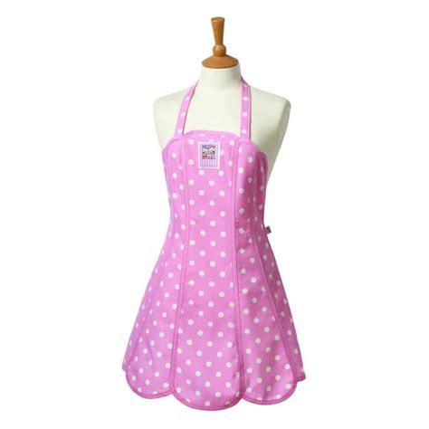 Belle Pannelled Apron Emily Pink Spot Stuff For The Kitchen