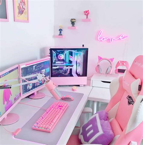 33 fabulous looking pink gaming setup for gamer girls gpcd