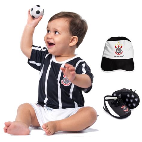 Kit Uniforme Bebê do Corinthians Torcida Baby 015s