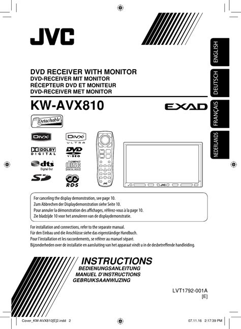 Jvc Kw Avx810e Avx810 E Instructions User Manual Lvt1792 001a
